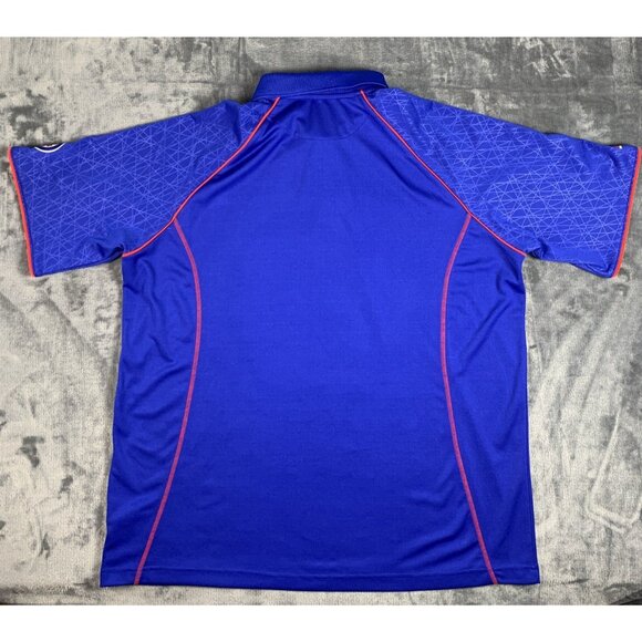 MLB Majestic Baseball Cool Base Chicago Cubs Royal Blue Polo Shirt Men's 2XL XXL - Picture 2 of 9